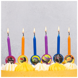 Свечи-пики "Черепашки Ниндзя" 6 шт