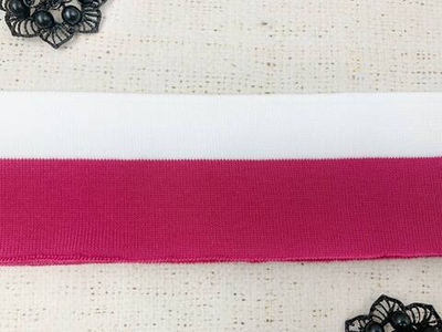 Подвязы трикотажные, ш. 6,5 см, L 118 см, белый с розовым