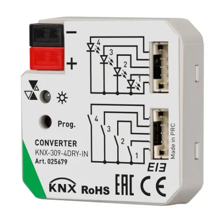 INTELLIGENT ARLIGHT Конвертер KNX-309-4DRY-IN (BUS) (IARL, IP20 Пластик, 2 года) 025679