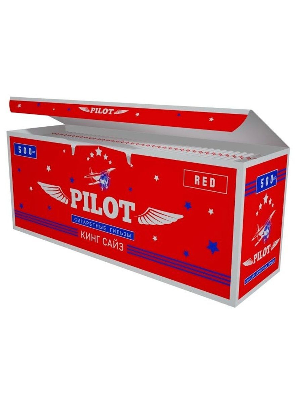 Гильзы для сигарет "PILOT" KS Red 8/15мм 500шт