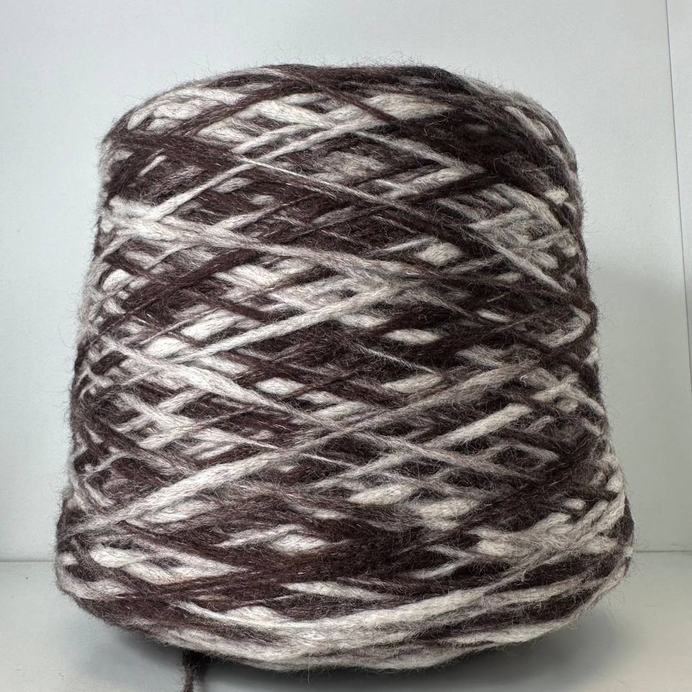 BONGO - Pecci Filati; 84% вспушенный меринос, 16% п/а; 150м/100гр; col.102704, цвет: коричнево-белые секции