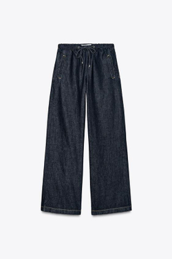 ZARA ДЖИНСЫ-ДЖОГГЕРЫ Z1975 WIDE-LEG, СИНИЙ
