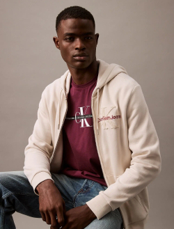 Худи на молнии Calvin Klein Jeans Archive Logo Fleece Chalk