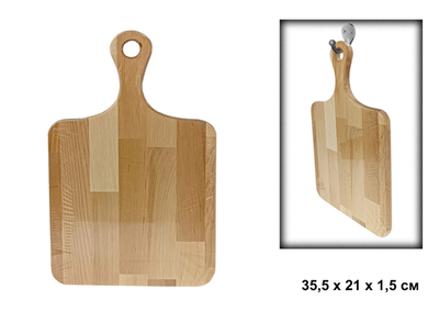 Доска разделочная деревянная с ручкой 35,5х21х1,5 см