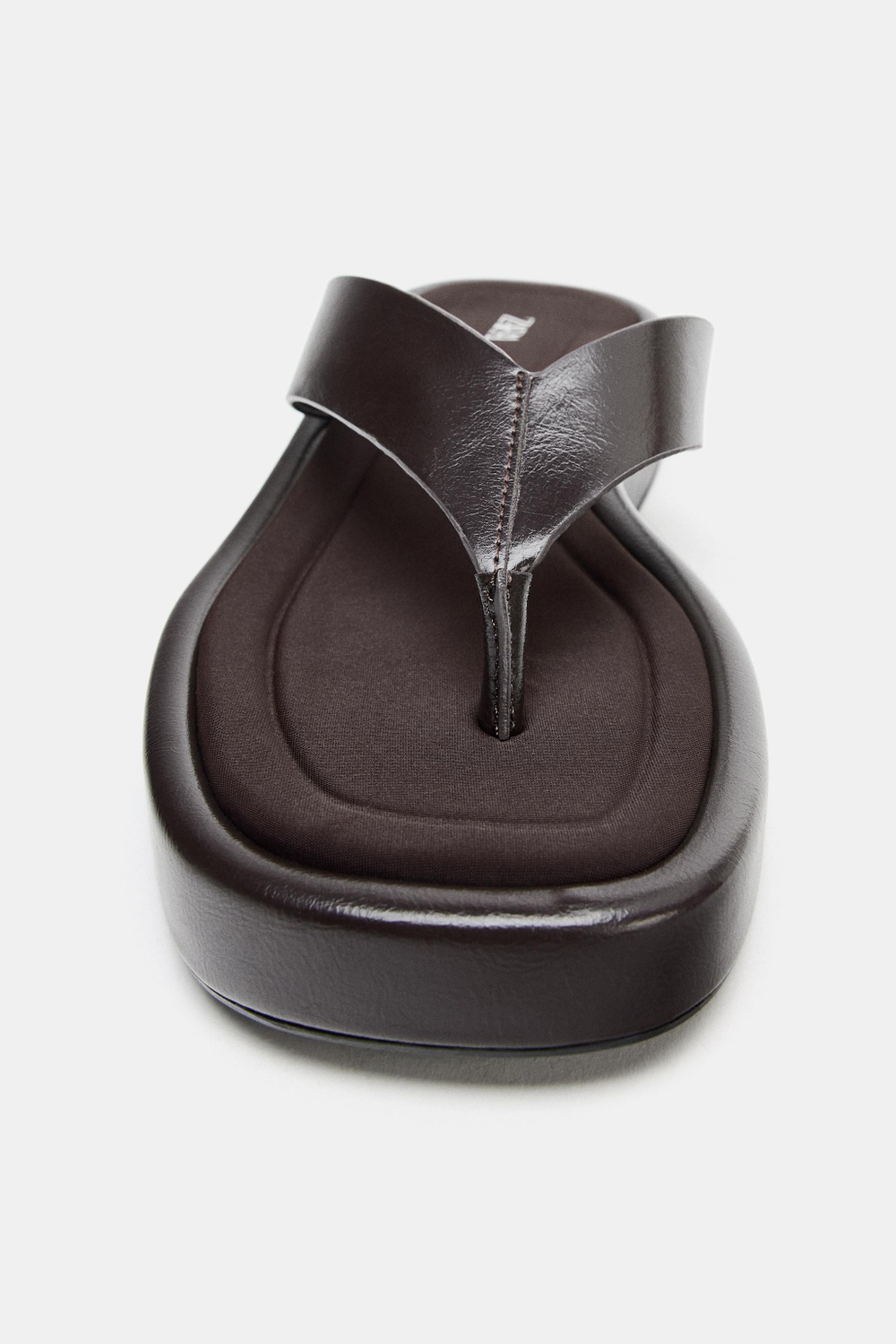 ZARA САНДАЛИИ НА ПЛАТФОРМЕ С РЕМЕШКОМ, КОРИЧНЕВЫЙ