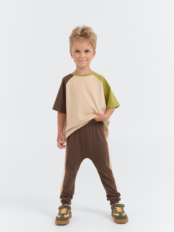 Брюки со спущенным шагом и лампасами 