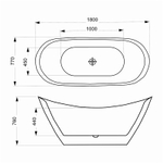 Ванна акриловая Azario MELADO 180х77 отдельностоящая (AZ-6107-18W)