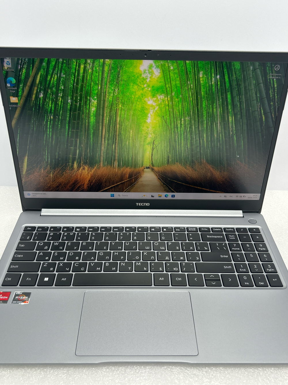 Ноутбук Tecno Megabook T1DA 15.6"/AMD Ryzen 7 5800U/RAM 16ГБ/SSD 512GB/AMD Radeon Graphics/1920*1080/IPS/DOS/Подсветка кл-ры: LED/Серый космос. Состояние: Уценка/небольшой след. на матрице от клавиатуры