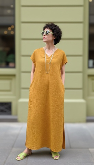 Платье Аврора цвета горчицы