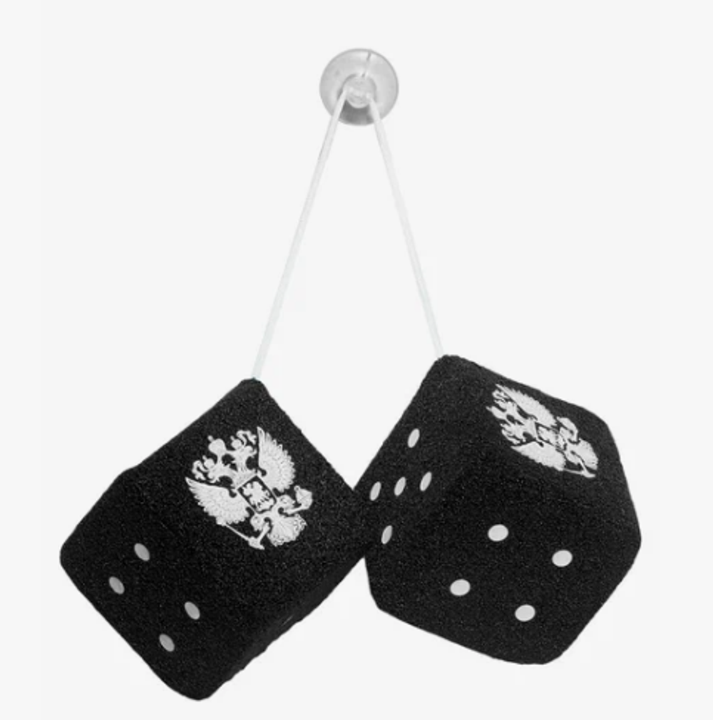 Игрушка-Подвеска на зеркало заднего вида - Кубики с гербом - Черные пара