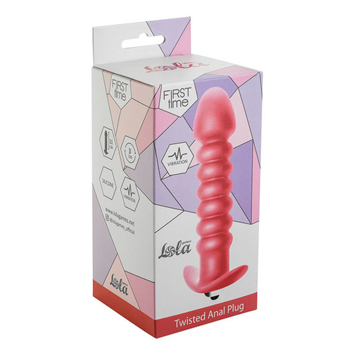 Розовая анальная вибропробка 13см Lola Games First Time Twisted Anal Plug 5007-01lola