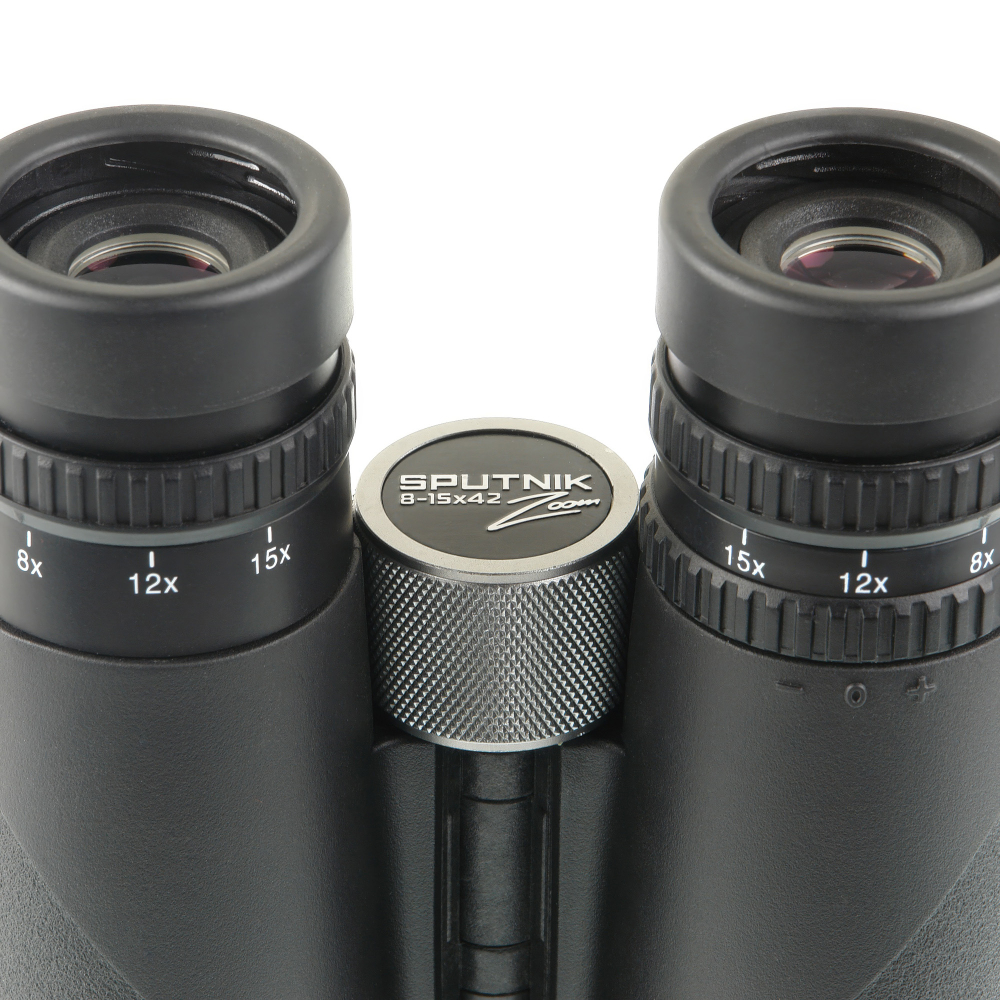 Бинокль Veber Sputnik Zoom 8-15х42 - поворотно-выдвижные наглазники twist-up