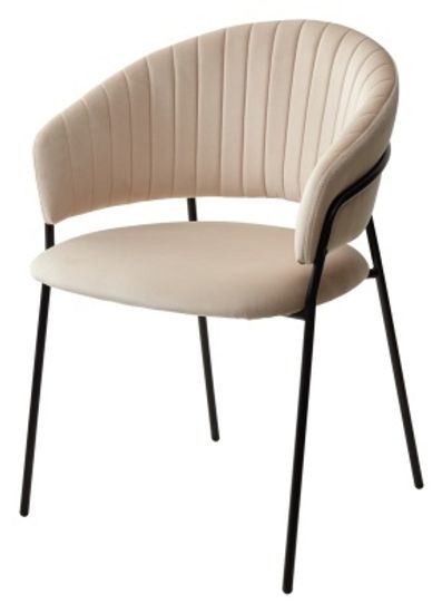 Стул ГЕММА, цвет H-06 Бежевый, велюр / черный каркас М-City