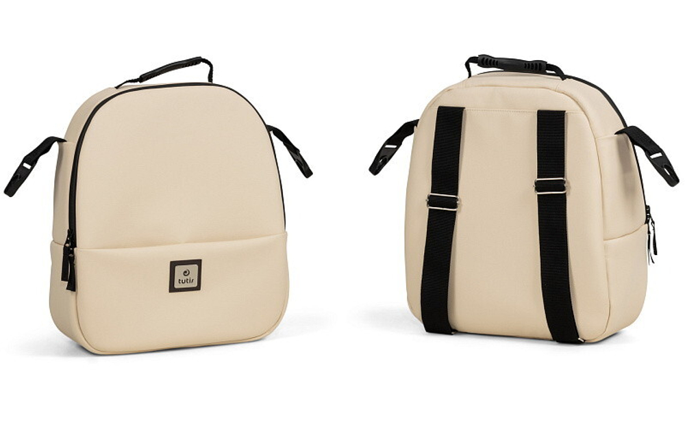 Детская коляска Tutis Viva 5 Plus Leather 2024 3 в 1 с автокреслом Elo Lux EduSky Black 1452086 Vanilla