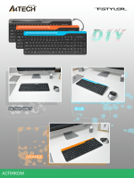 Клавиатура A4Tech Fstyler черный/серый (FBK25)