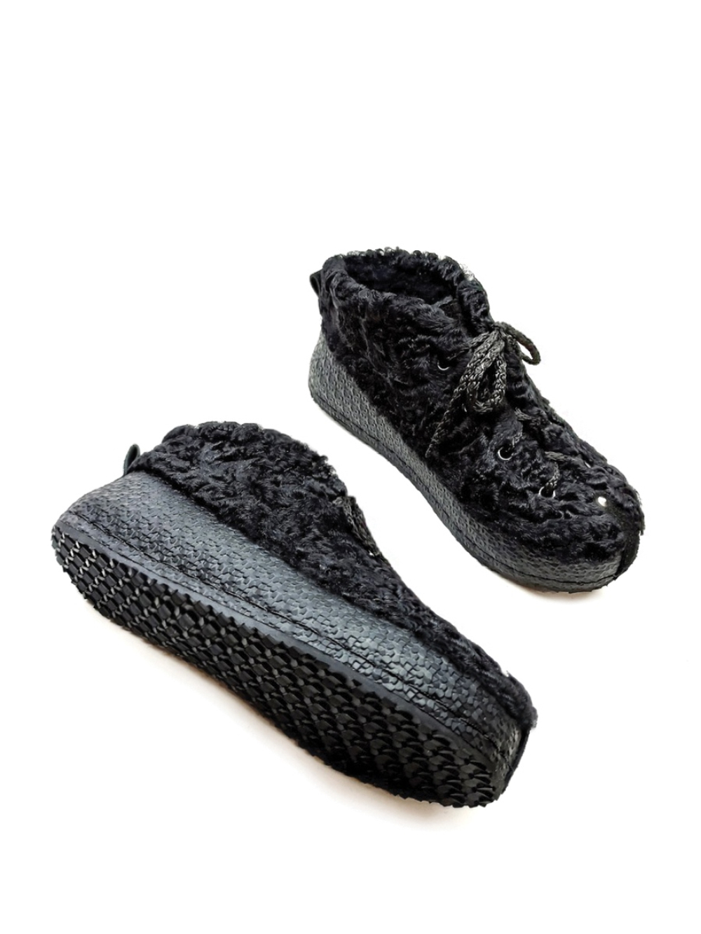 Ботинки из меха каракуля "BLACK"