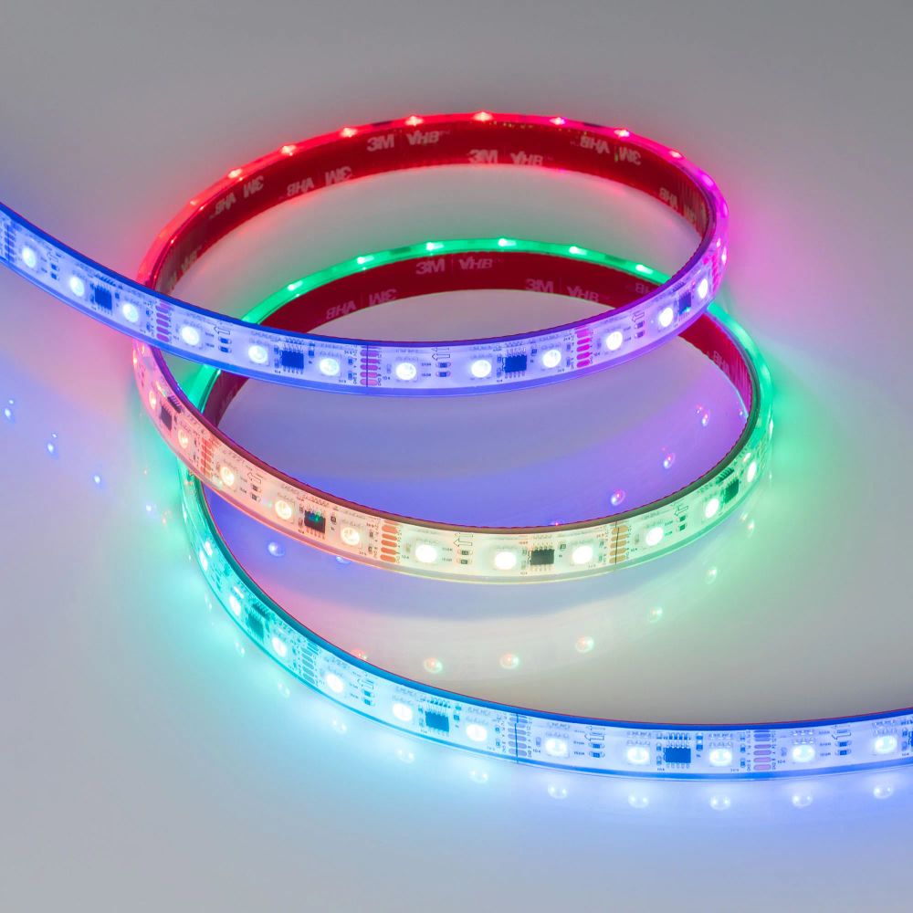 Светодиодная лента герметичная DMX-PS-B60-12mm 12V RGB-PX3 (14 W/m, IP67, 5060, 5m) (Arlight, -) 039605
