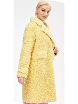 Шуба из шерсти мериноса чебурашка, желтая, SilverFox