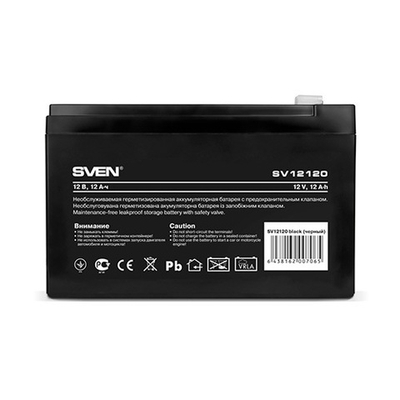 Батарея SVEN SV 12120 (12V 12Ah), напряжение 12В, емкость 12А*ч