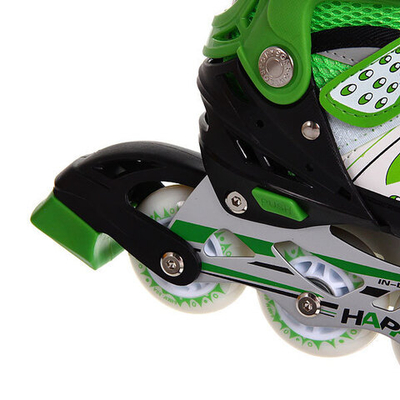 Коньки роликовые раздвижные Happy Star 88-5C зеленые р-р S (29-33,колеса PVC)