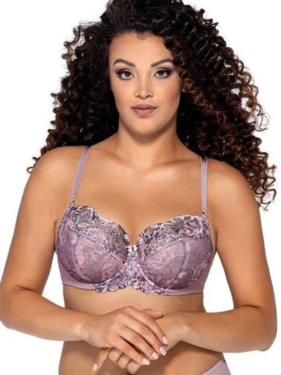 Бюстгальтер на косточках с чашками plus size на поролоне (Размер: 85J) (Цвет: сиреневый)