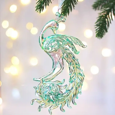 Подвеска «Сказочный павлин» 5*15,5 см, Зелёный