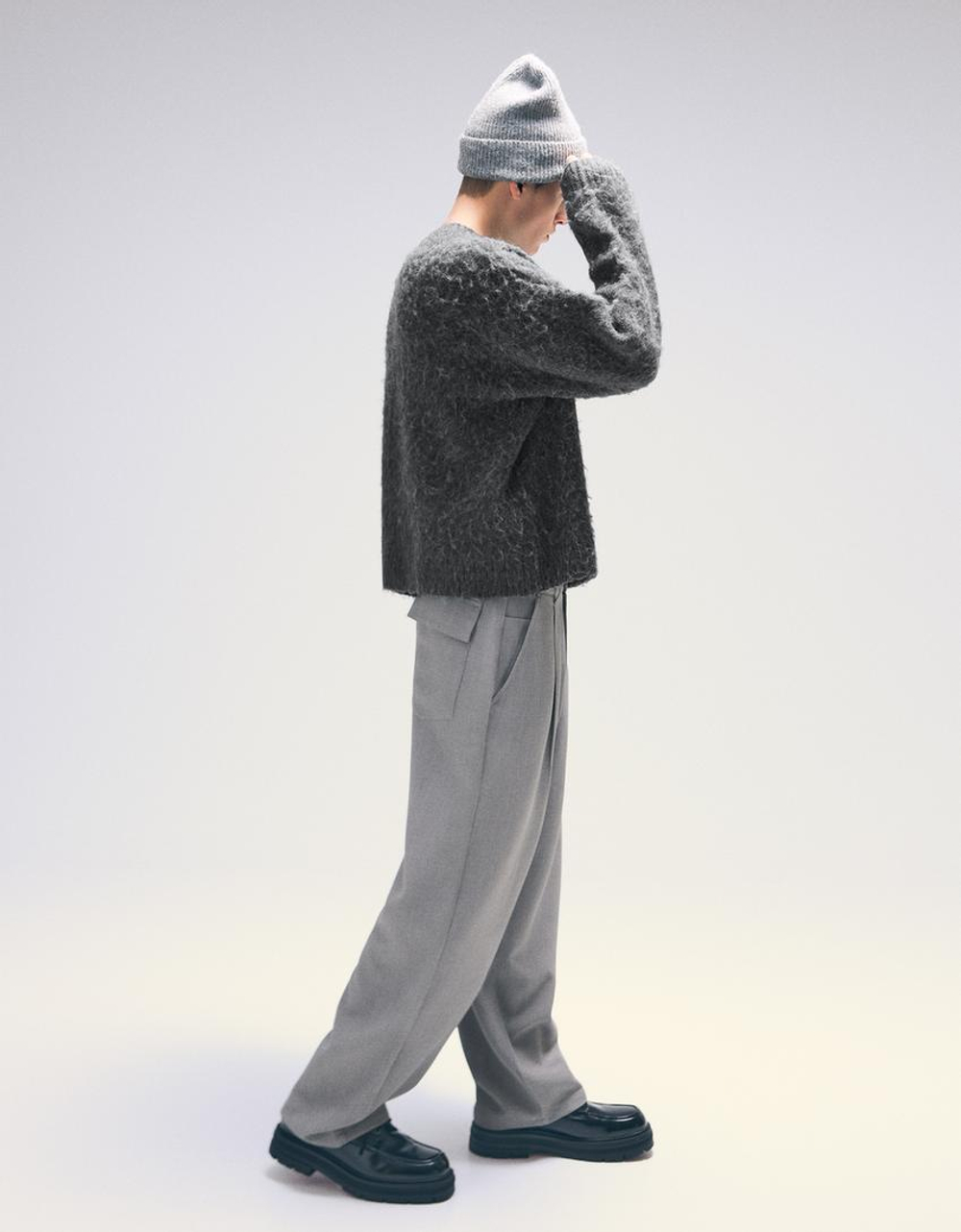 BERSHKA CВИТЕР, ТЕМНО-СЕРЫЙ