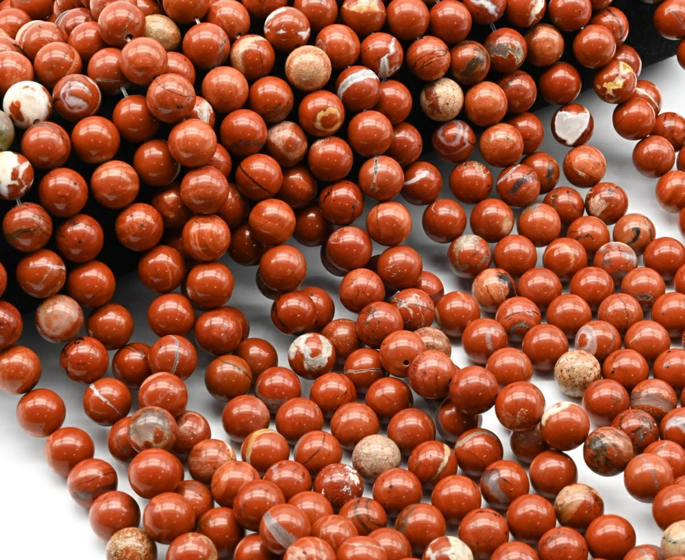 41054 Яшма красная шар гладкий 10 мм, 19см