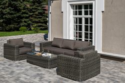 "Боно" лаунж-зона из искусственного ротанга, цвет графит