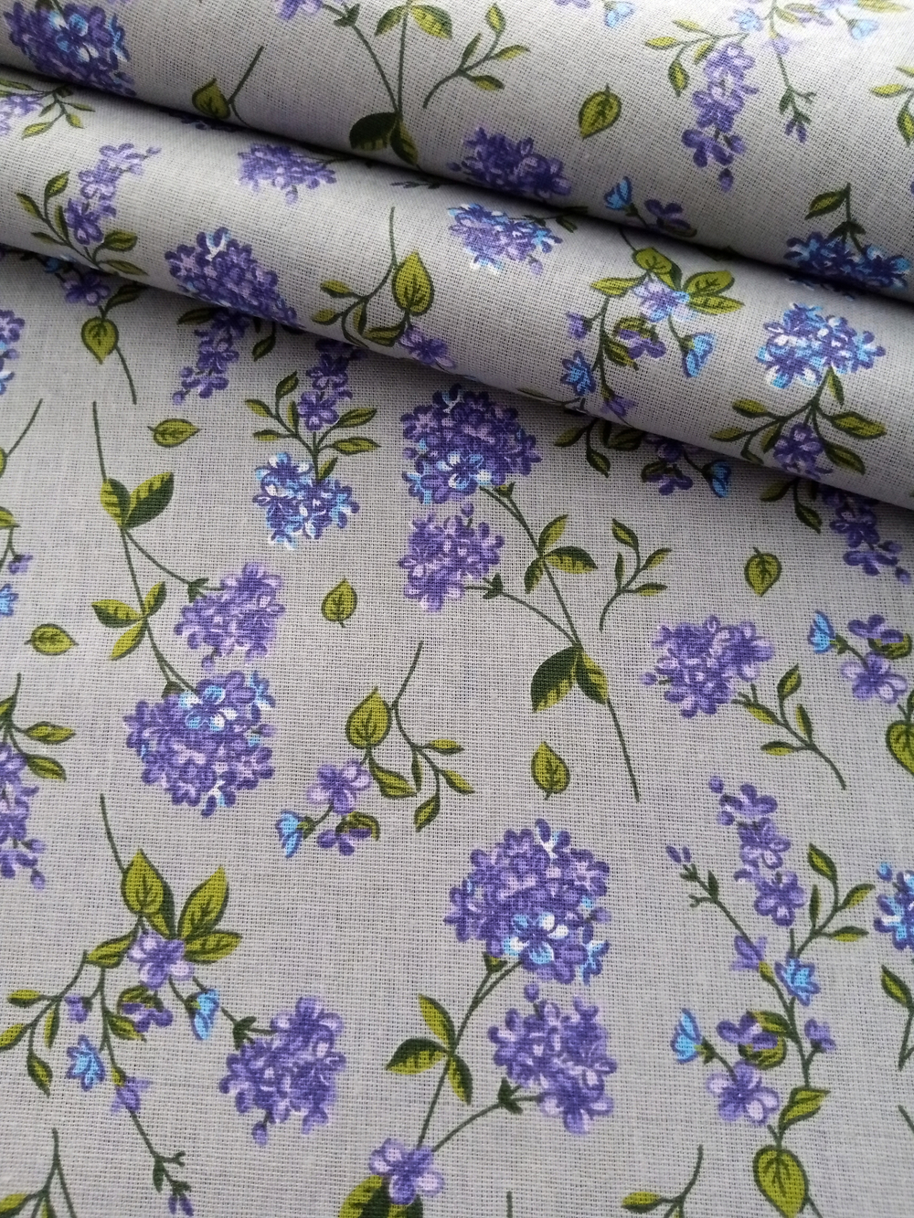 Ткань бязь плательная, рис. "Сирень", ширина 150 см, арт. 772