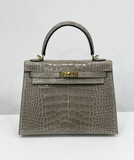 Сумка Hermes из кожи крокодила 25 см