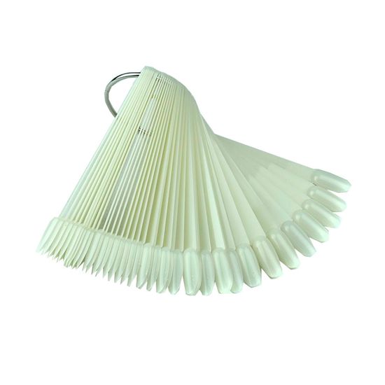 Палетка для лака (веер) матовая на кольце, 50 штук. форма миндаль