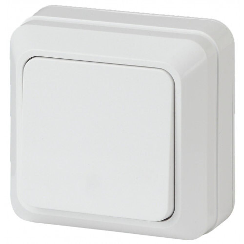 Выключатель Intro Quadro 2-101-01 одноклавишный 10А-250В, IP20, ОУ, белый