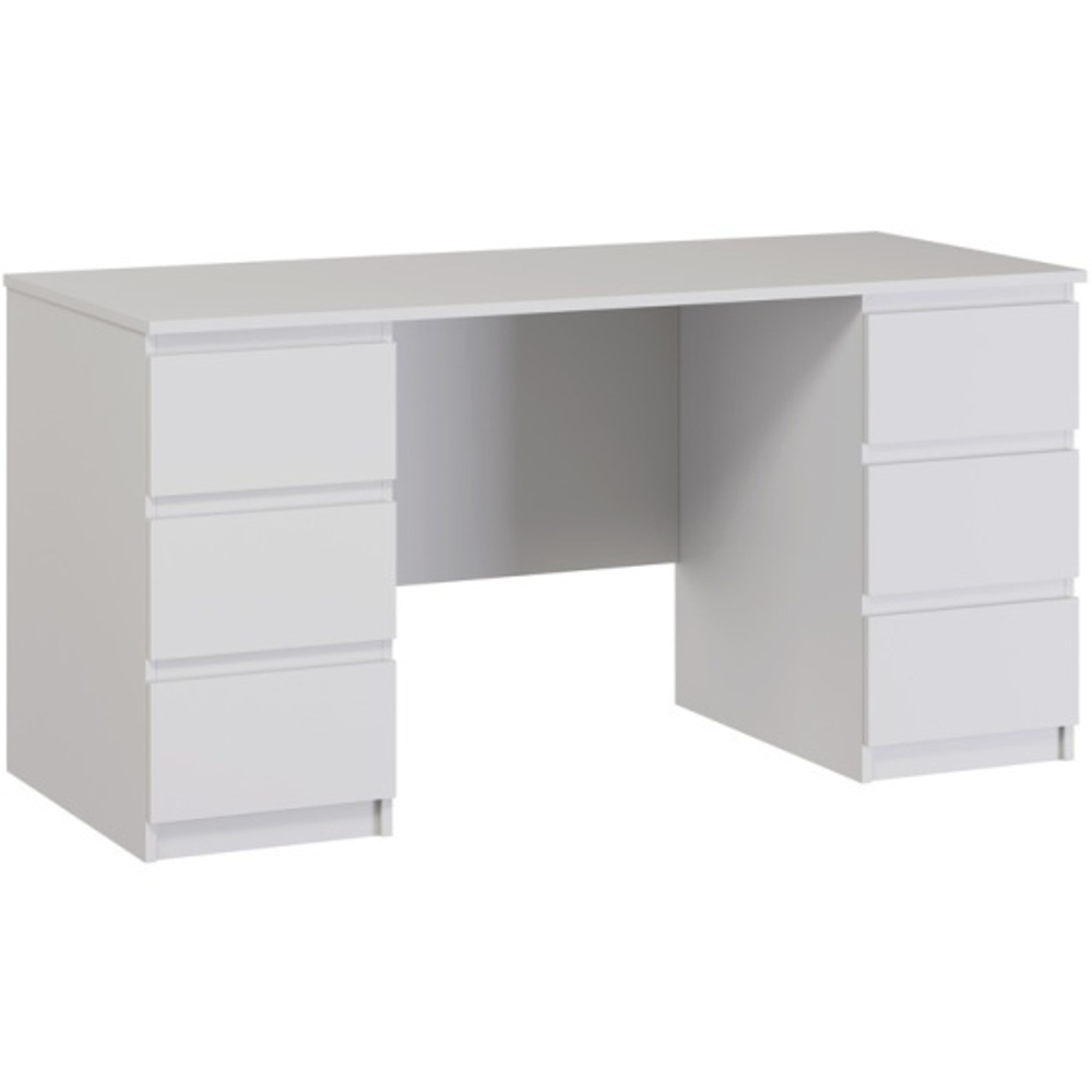 2.03.06.040.1 КАСТОР стол письменный 6 ящиков 151х65 RU белый Гуд Лакк