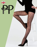 Женственные колготки с узором в виде сердечек (Размер: S-M-L) (Цвет: черный)