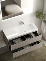 Тумба с раковиной Sancos Snob R 100 см SNR100RSM правая, doha soft