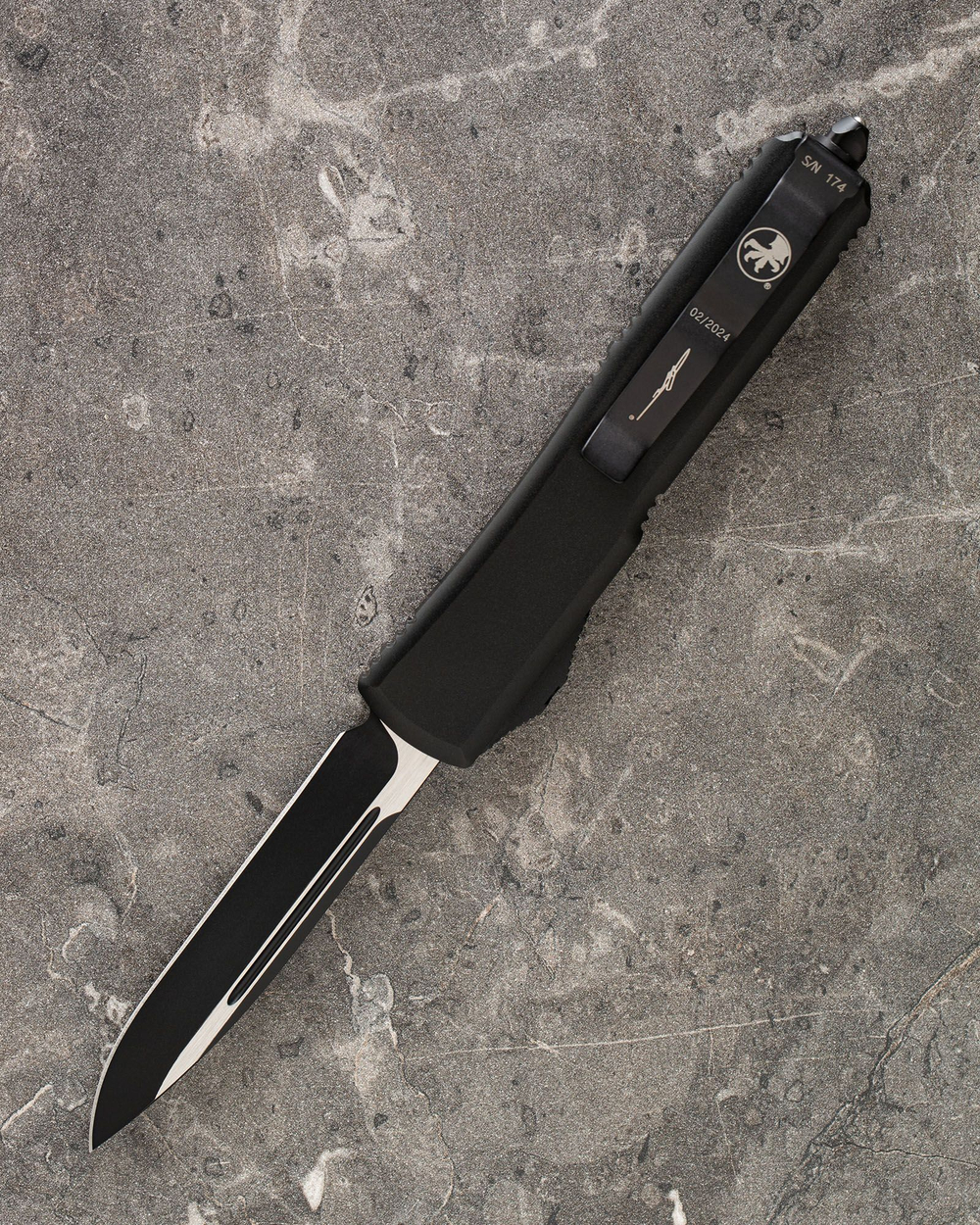 Автоматический складной нож Microtech Ultratech S/E Black Standart 121-1T (черный) фронталка/выкидуха