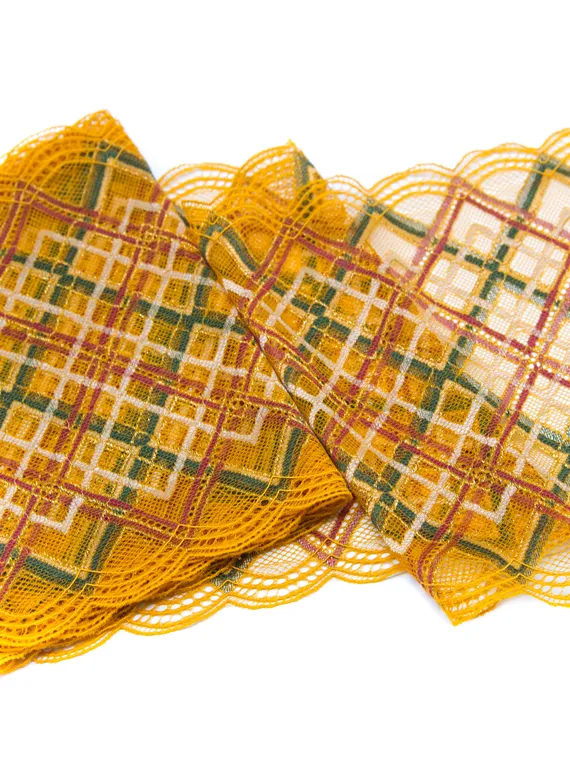 223 Кружево эластичное 19,5 см, Италия, оранжевый