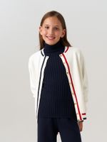 Кардиган бомбер для девочки AT1025 молочный