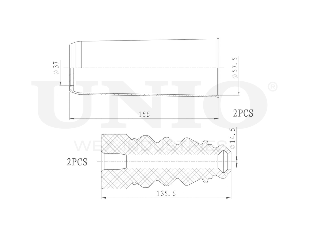 Комплект пыльник и отбойник UNIO DUC-50004