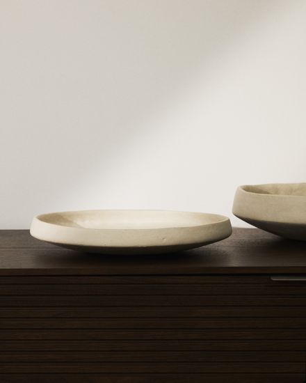 Кухонный поднос Mireni из папье-маше бежевого цвета Ø 29 см