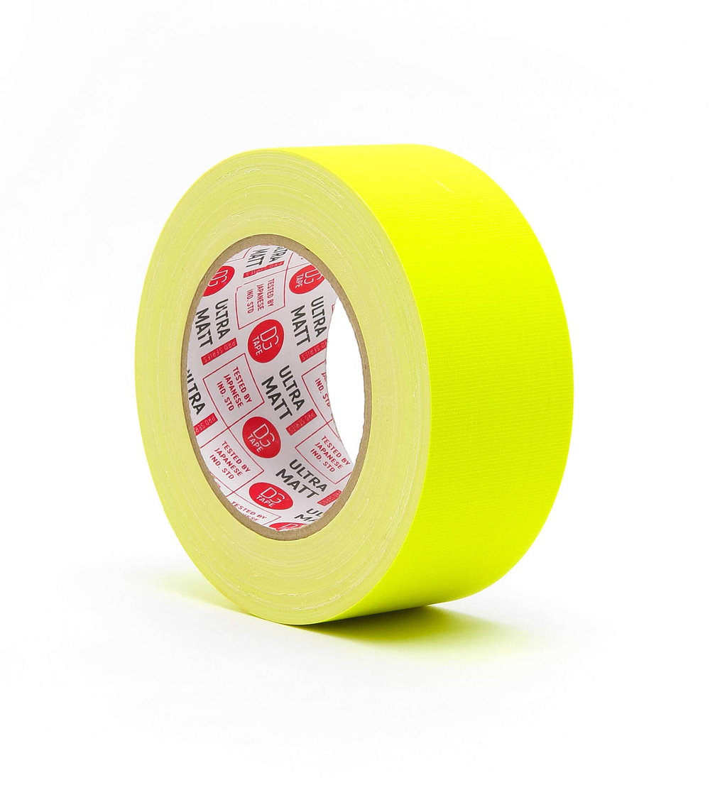 Клейкая лента Gaffer Tape@ultraMATT - Гаффа тейп 50мм/25м - Желтый (Светится в ультрафиолете)