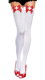 Чулки "Доктор", OS (42-46) (Цвет: белый с красным)