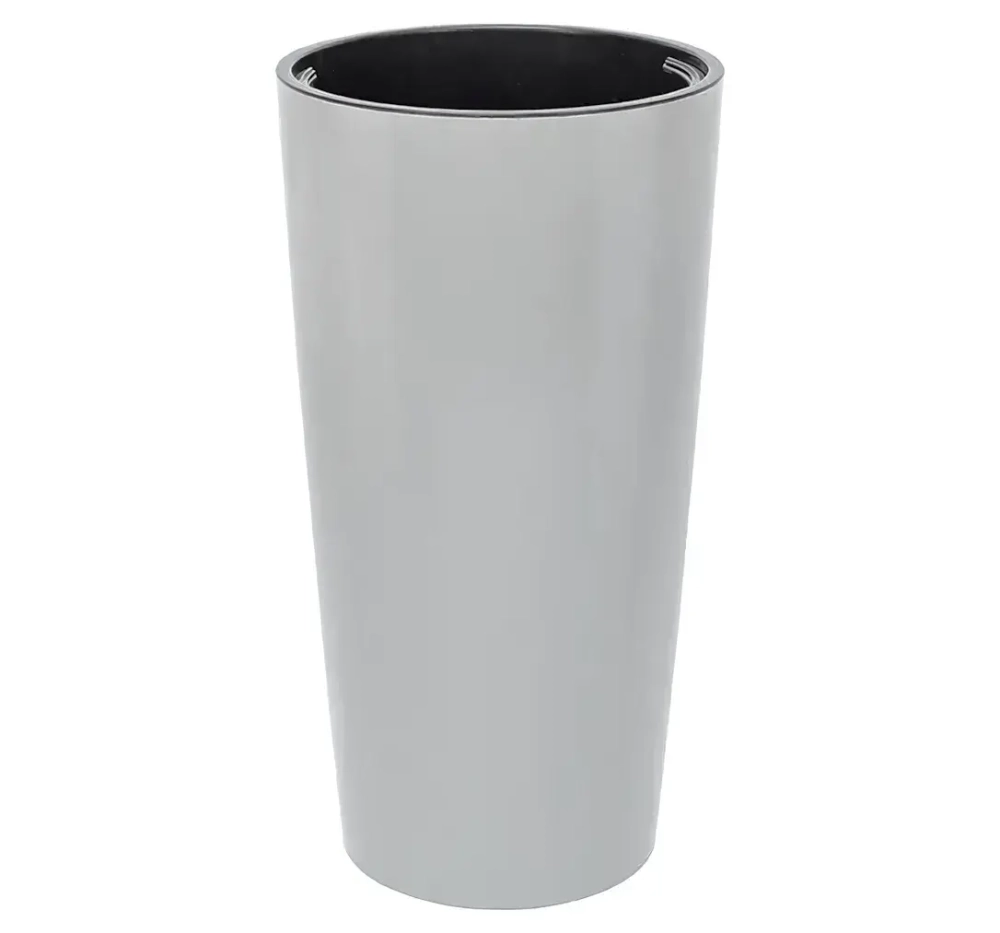 Кашпо круглое ПИЛАР D390 H750 ммл с вкладышем Смоки