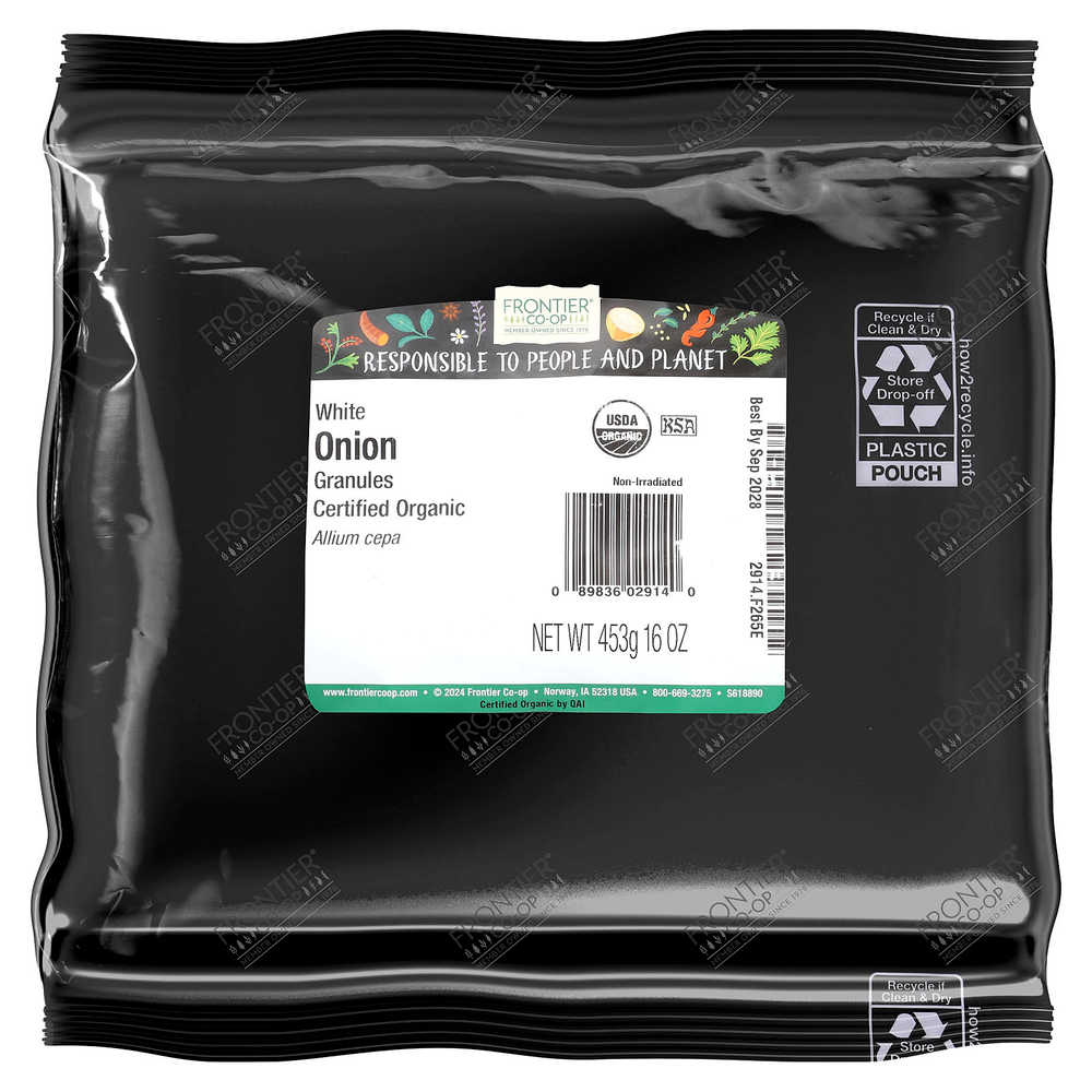 Frontier Co-op, гранулы органического белого лука, 453 г (16 унций)