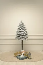 Заснеженная Елка на ножке-стволе "Валдайская" (Литая хвоя) от 1,5 до 2,1 м