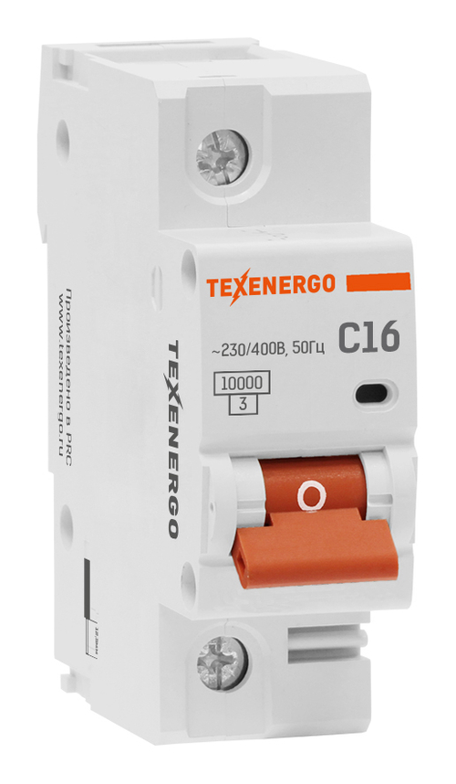 Автоматический выключатель ВА67-100 1п 16А 10кА Texenergo хар-ка C