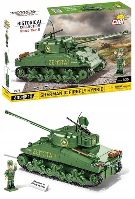 Конструктор пластиковый Cobi Sherman IC Firefly HYBRID - Гибридный танк Шерман 600эл. - Коби 2276