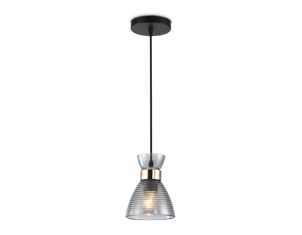 Светильник подвесной TR3406 BK/FGD/SM черный/золото/дымчатый E27 max 60W D135*1000