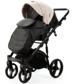 Детская коляска Adamex Lanti Deluxe 2 в 1 LN-SD110 (СВ.БЕЖ.КОЖА + ЧЕРН. КОЖА)